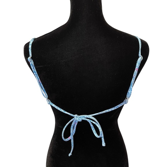 y2k blue floral bikini set - coconut girl tropical Hawaii beach vacation resort - Picture 2 of 10